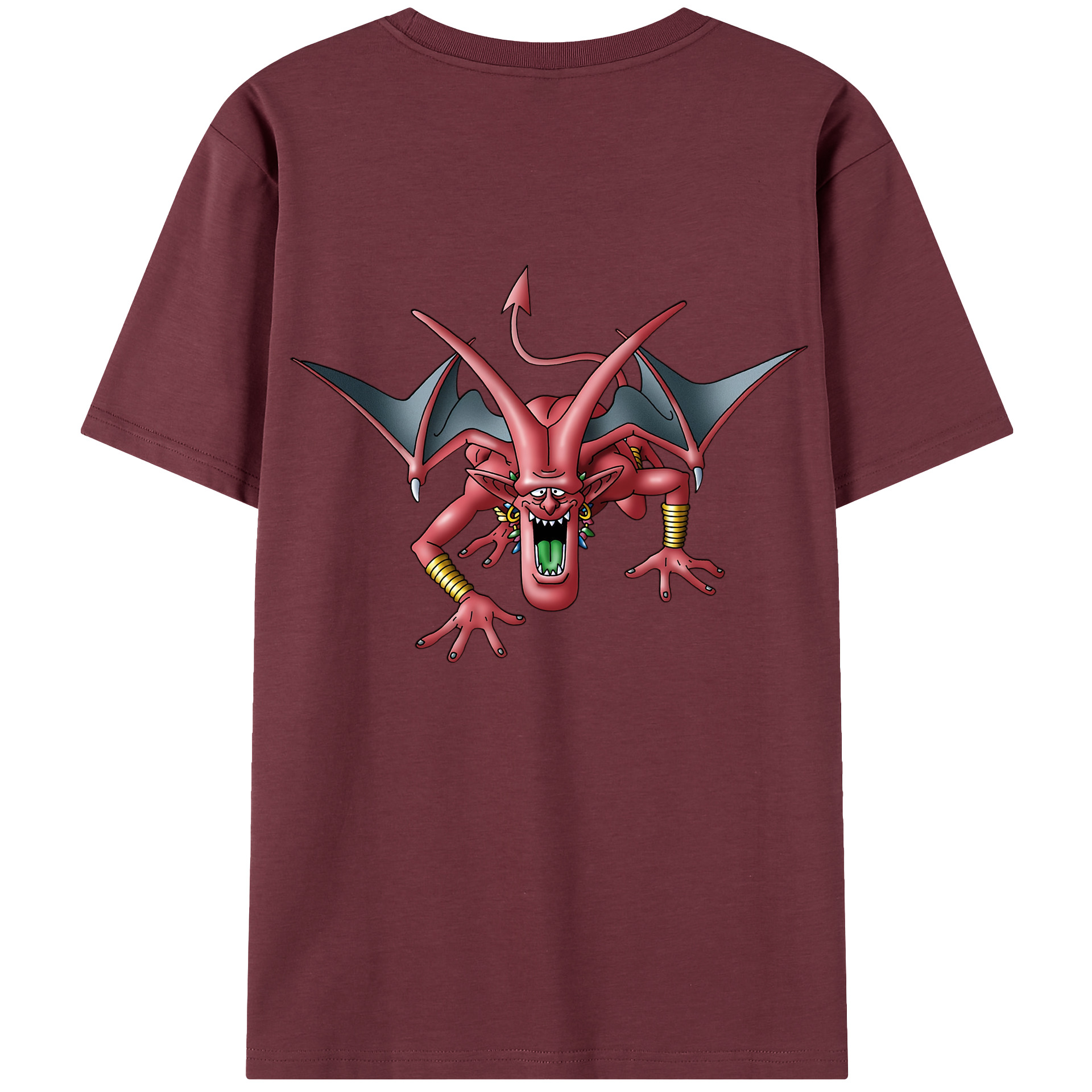 （画像用） ドラゴンクエスト Doragon Kuesuto Dragon Quest 綿100％半袖Tシャツ（背面プリント）